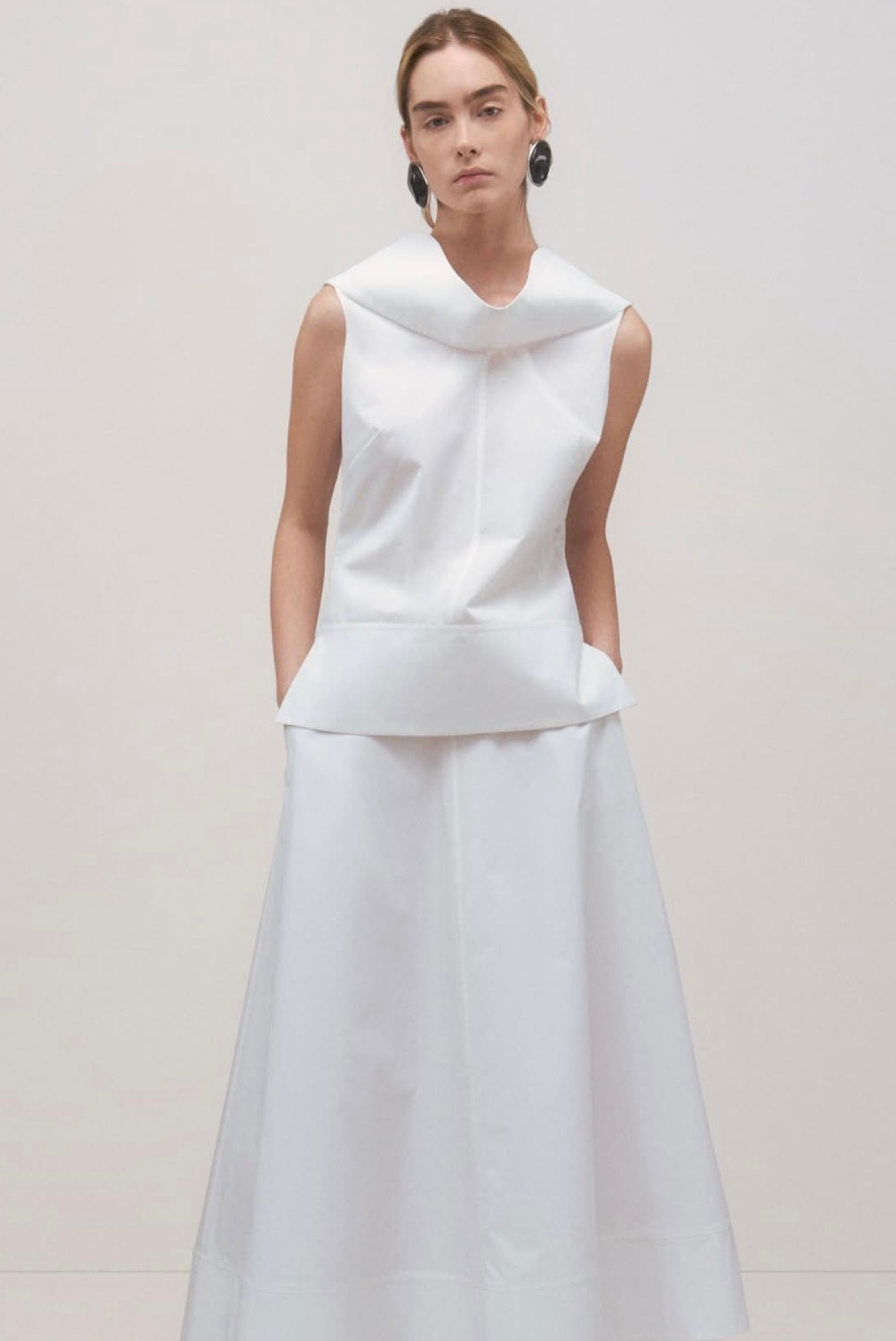 The Knox Low Slung Skirt in White