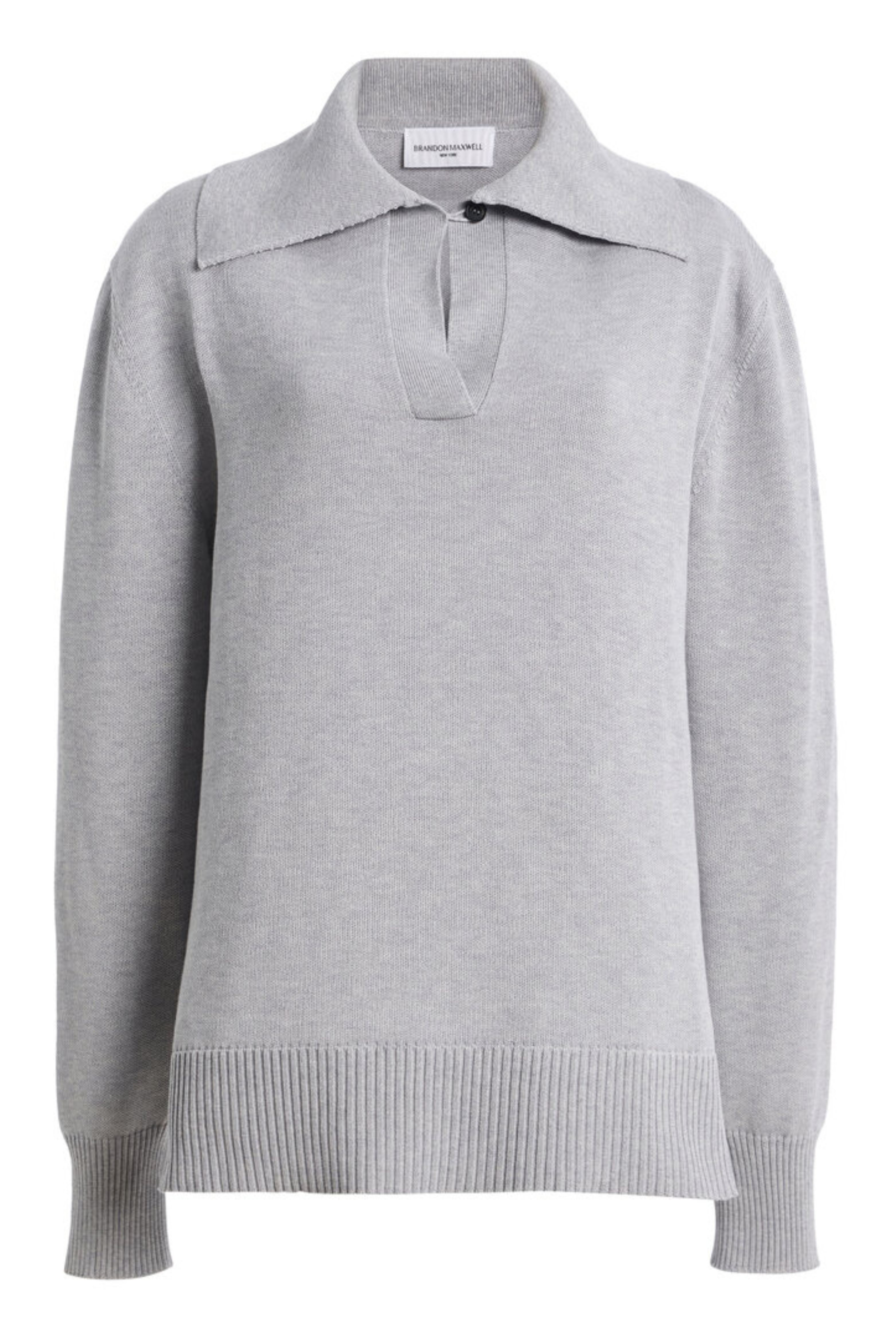 The Edie Knit Relaxed Polo Fog