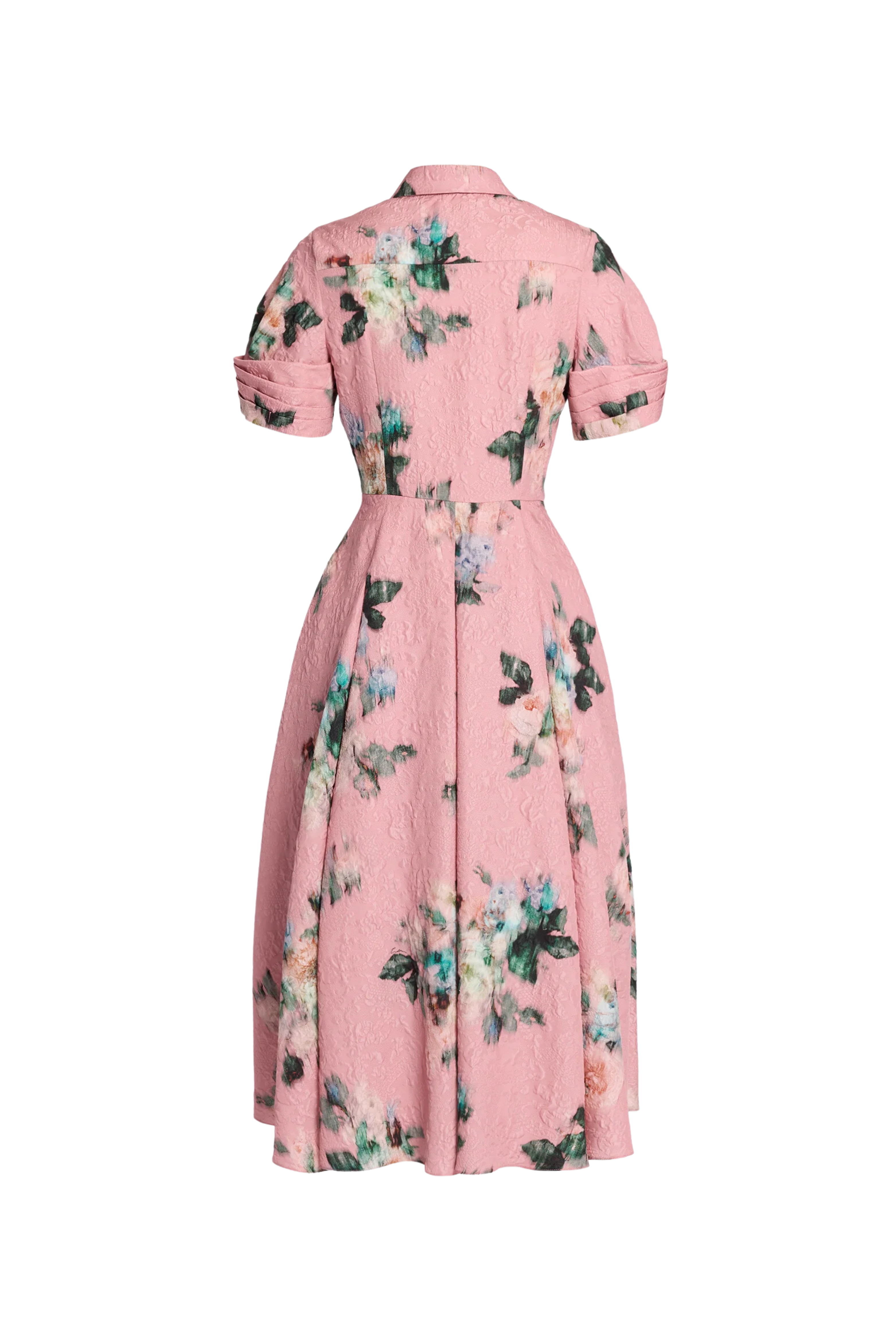 Floral Matelasse Midi Short Sleeve Dress