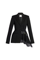 Lace and Grain de Poudre Single Breasted Jacket
