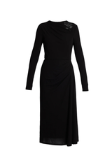 Fluid Crepe Jersey Long Sleeve Midi Dress
