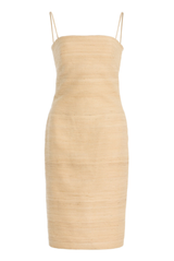 The Collier Silk-Cotton Spaghetti Strap Midi Dress