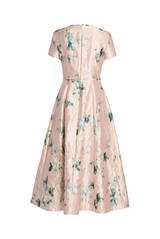 Floral Textured Ankle Length Dress