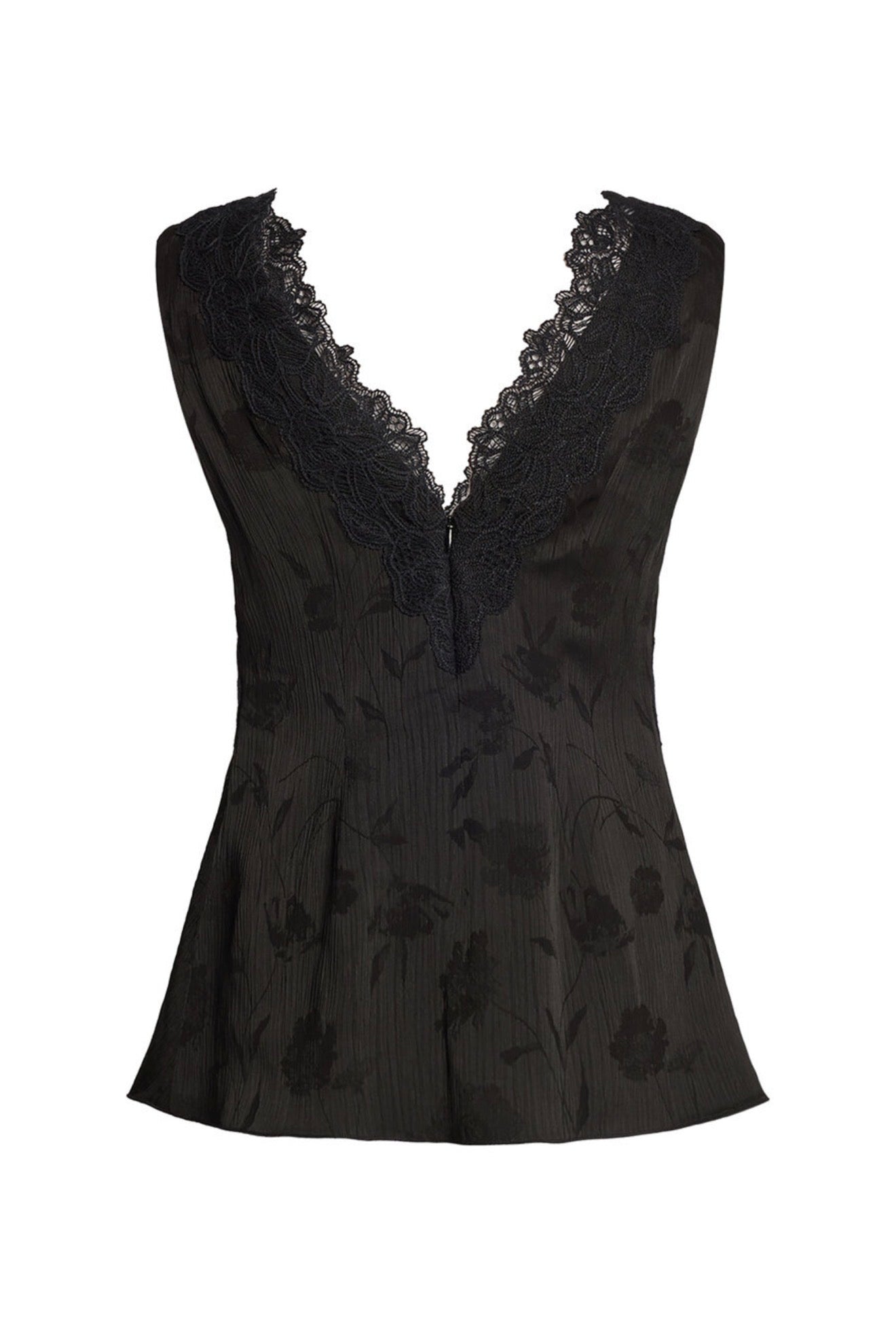 Floral Creponne Sleeveless V Neck Top