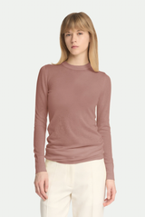 Crew Neck in Luxury Cashmere Coral Rose