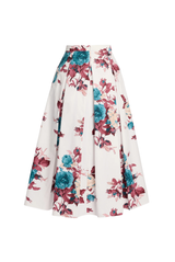 Floral Cotton Poplin Midi Skirt