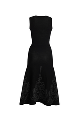 Rose Pointelle Knit Sleeveless Midi Dress