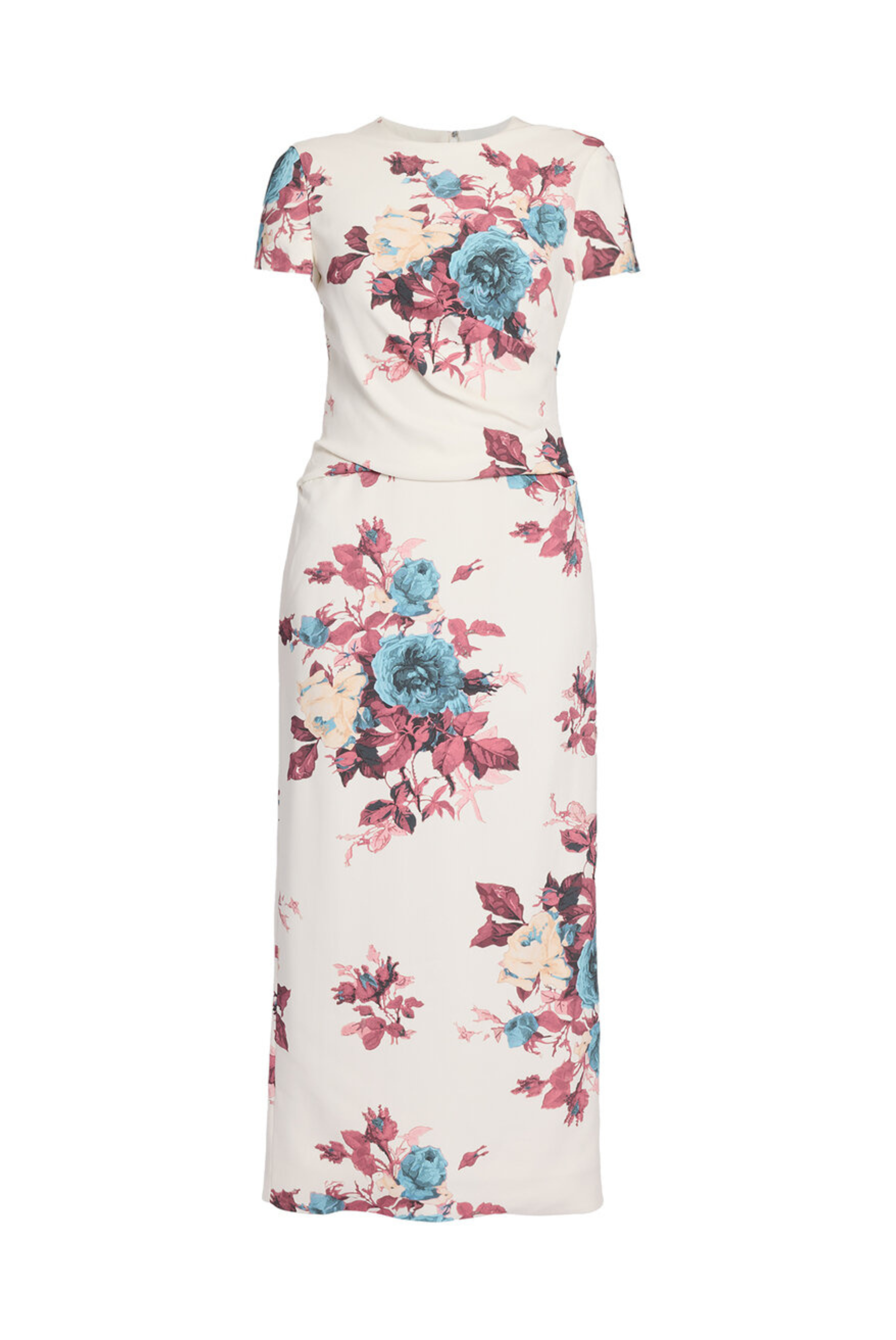 Floral Cady Short Sleeve Ankle Length Dress