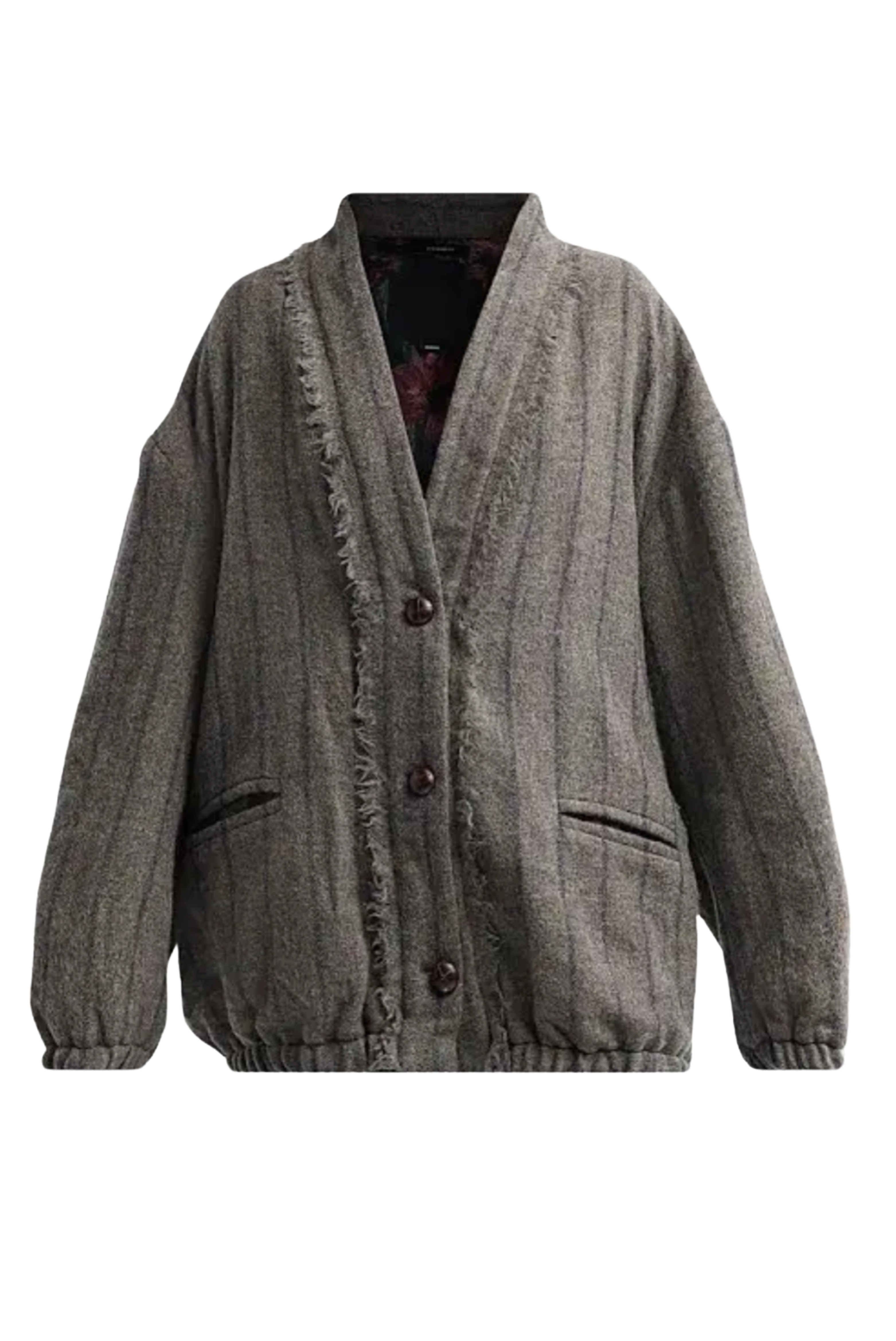 Padded Woven Cardigan
