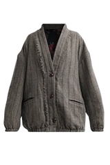 Padded Woven Cardigan