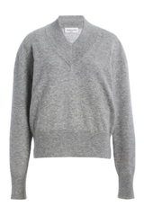 The Maris Lightweight Cashmere Sweater Light Grey Melange