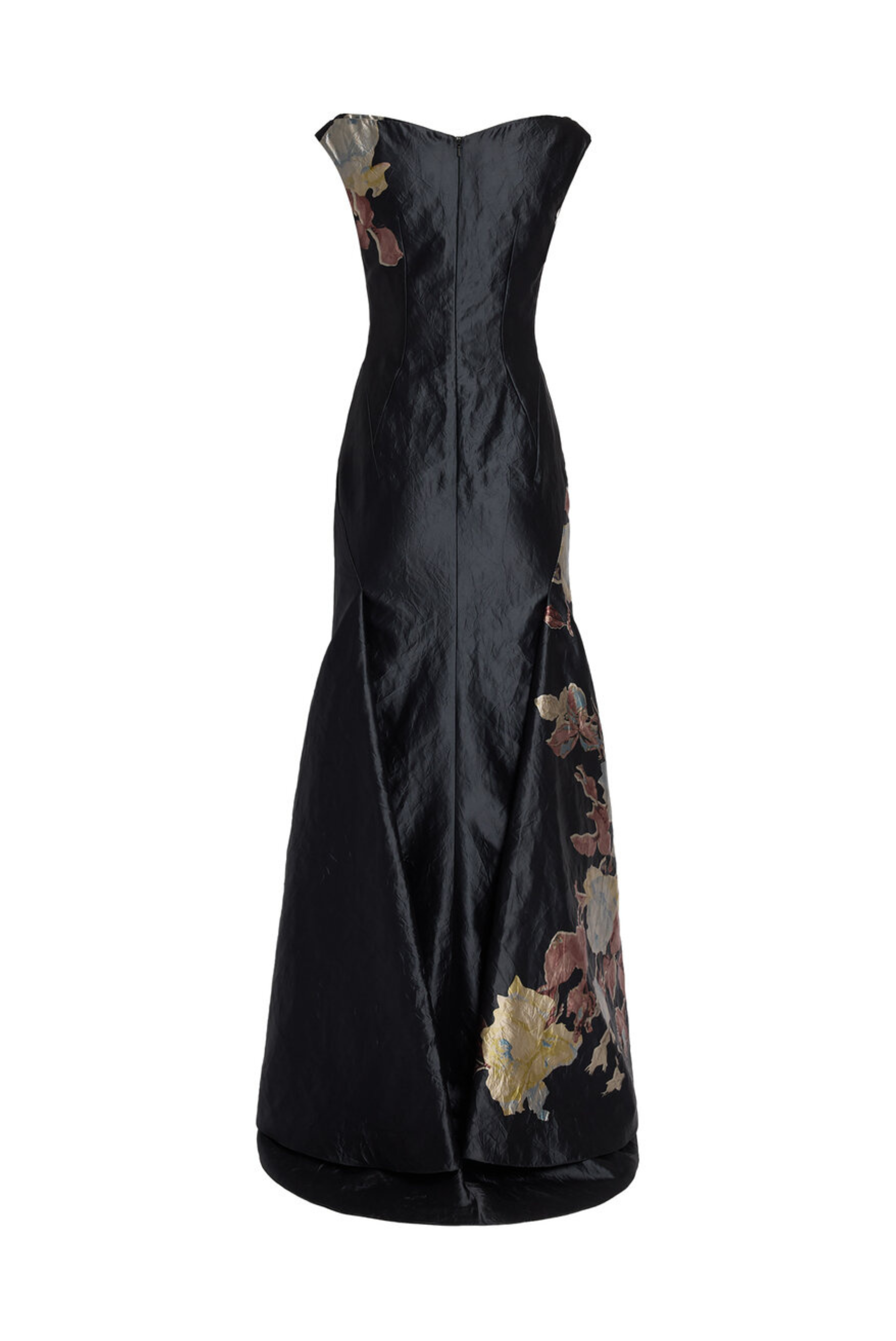 Floral Textured Sleeveless Gown