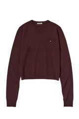 High Twist Wool Knit V-Neck P/O