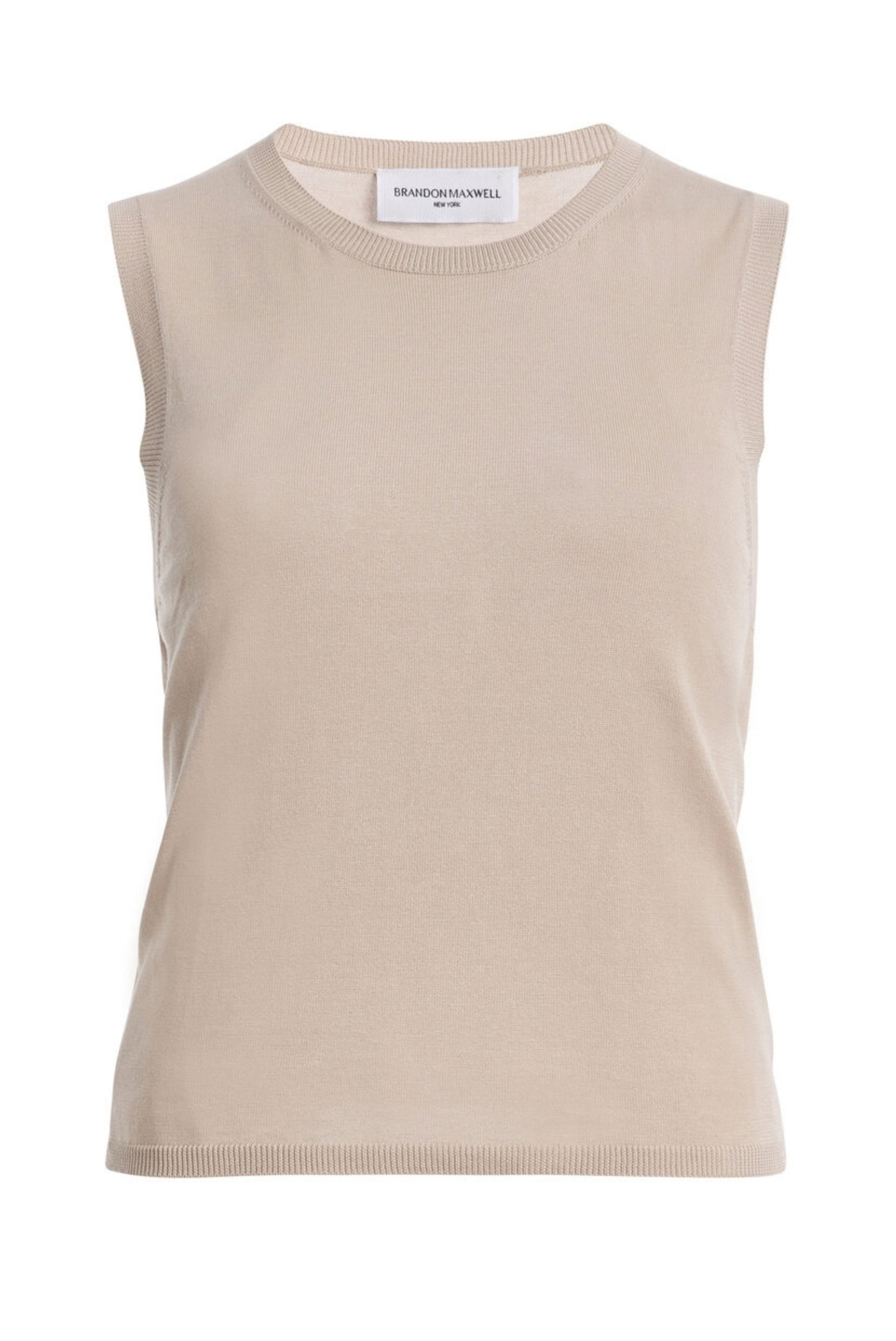 The Elle Featherweight Silk Cotton Tank Top Light Khaki