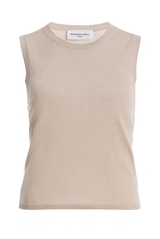 The Elle Featherweight Silk Cotton Tank Top Light Khaki