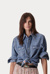 Redford Western Shirt in Japan Denim Stone Wash Women’s