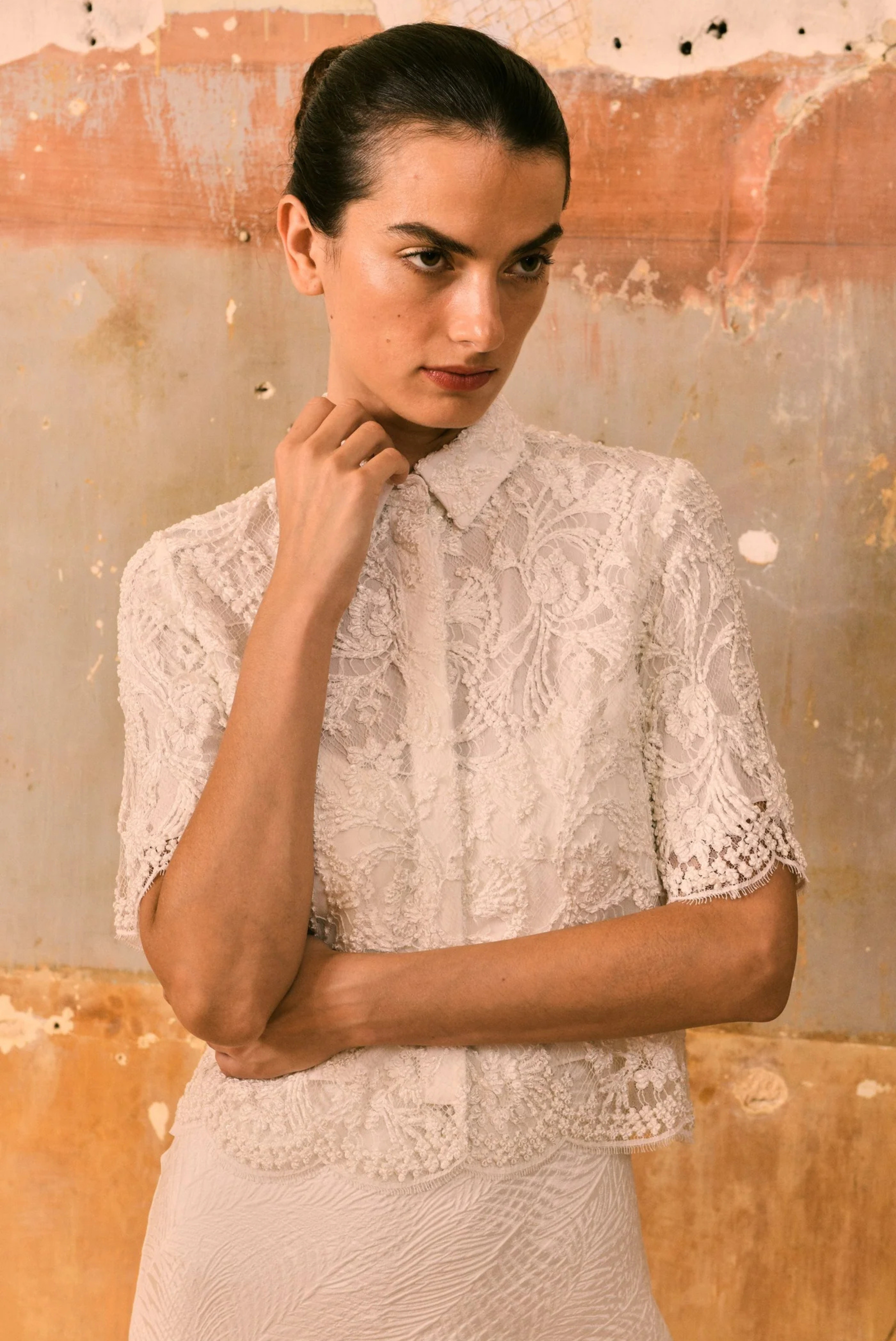 Antonia Short Sleeve Shirt Porcelain