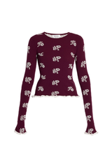 Floral Jacquard Knitted Long Sleeve Top