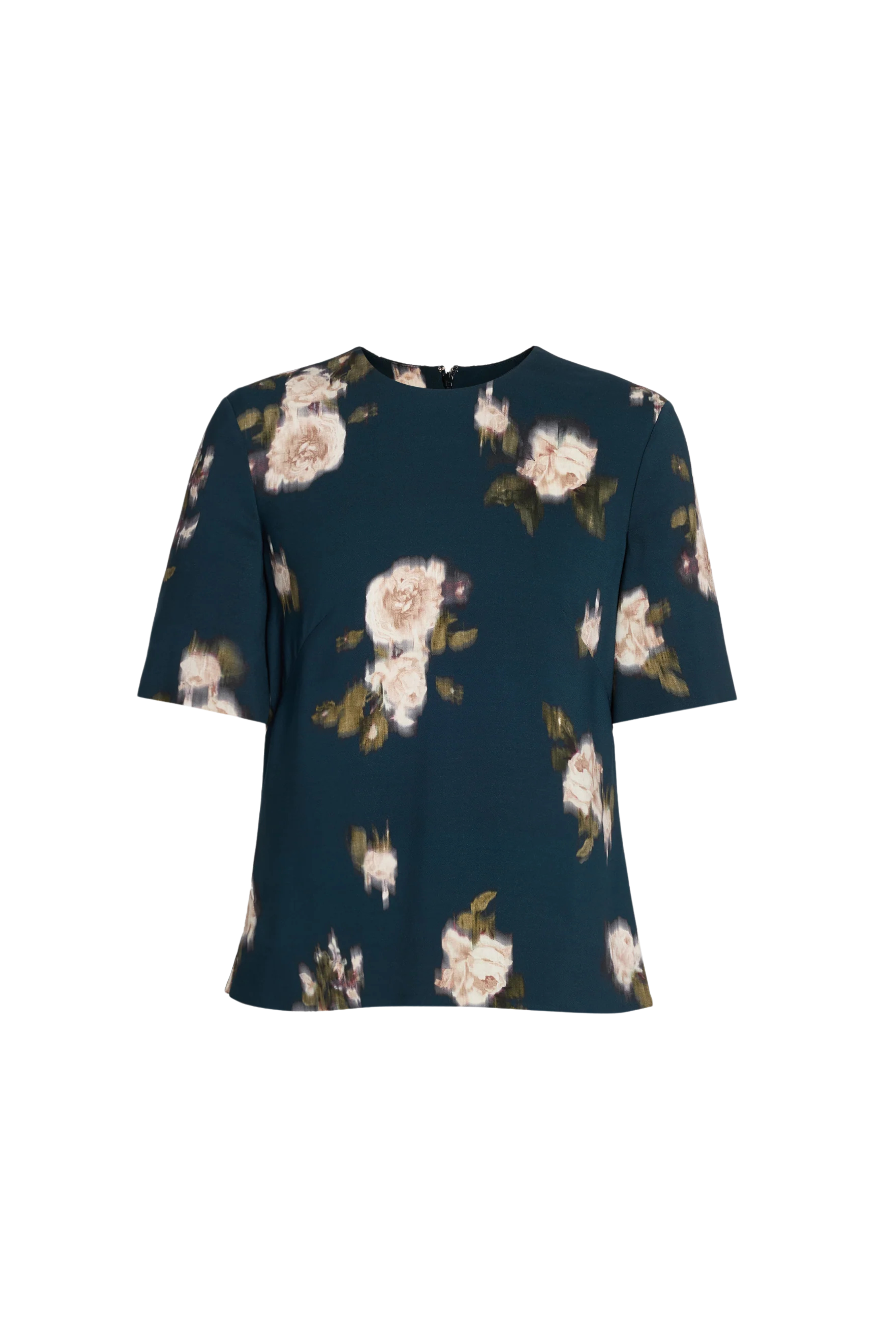 Floral Short Sleeve Crew Neck Top