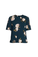 Floral Short Sleeve Crew Neck Top