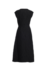Cotton Cloque Short Sleeve Midi Dress