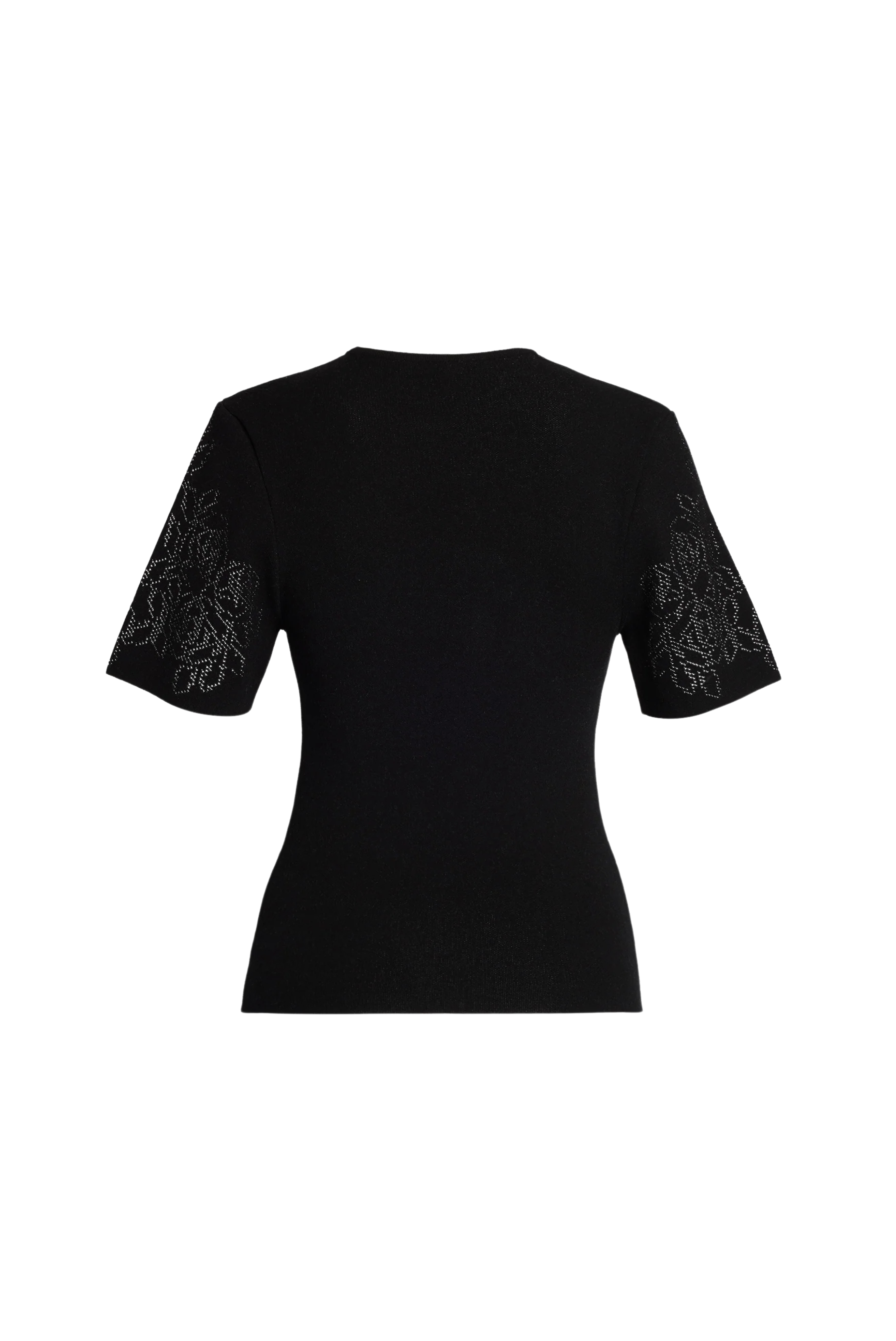 Rose Pointelle Knitted Short Sleeve Top