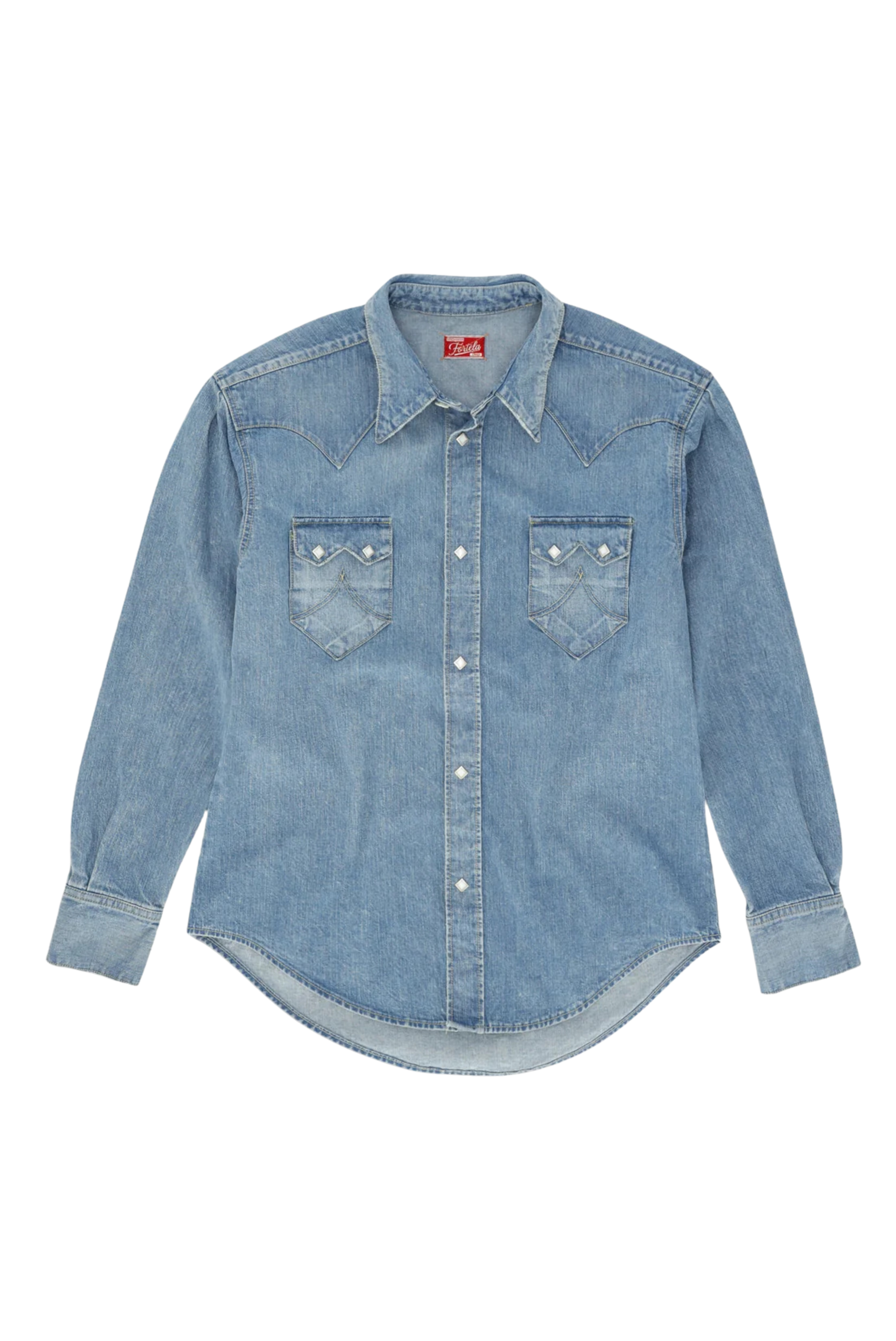 Redford Western Shirt in Japan Denim Stone Wash