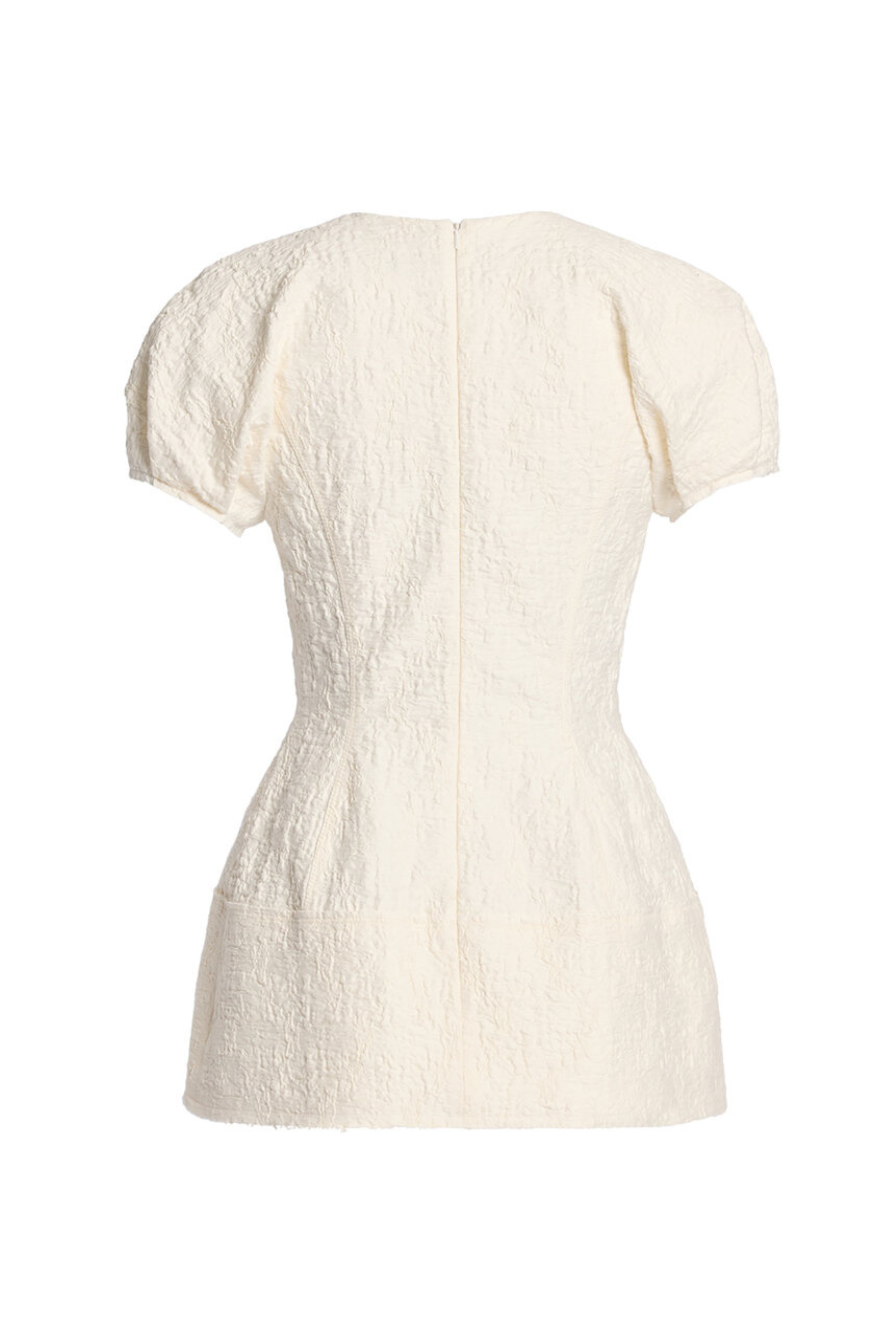 Cotton Cloque Short Sleeve Crew Neck Top