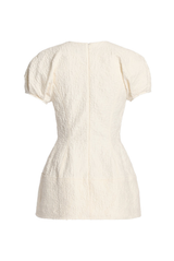Cotton Cloque Short Sleeve Crew Neck Top