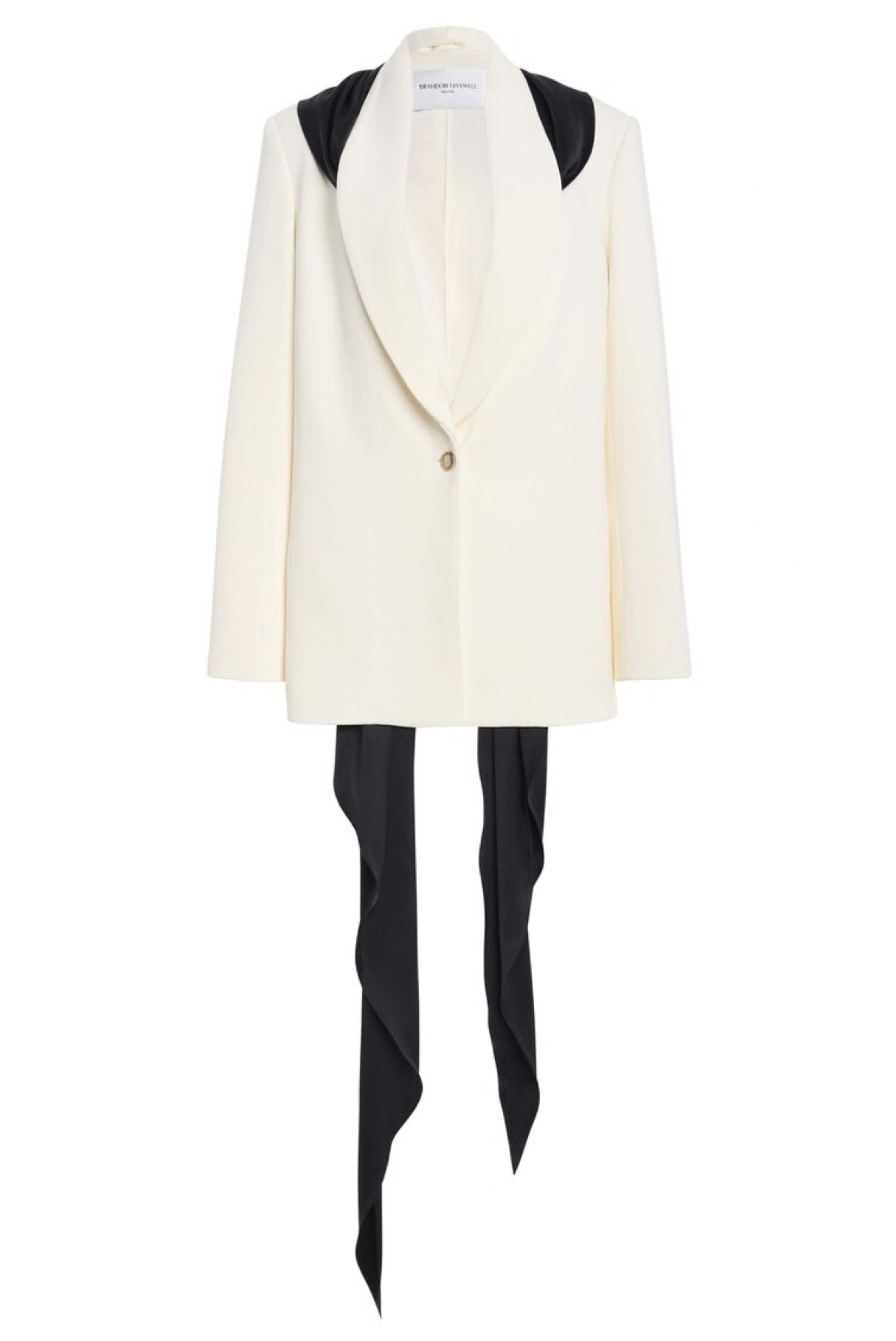 The Ashlyn Scarf Tailoring Jacket Ivory / Black