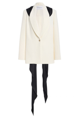 The Ashlyn Scarf Tailoring Jacket Ivory / Black