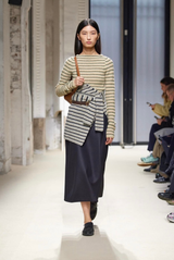 Auralee Shetland Wool Cashmere Rib Knit Crewneck Cardigan