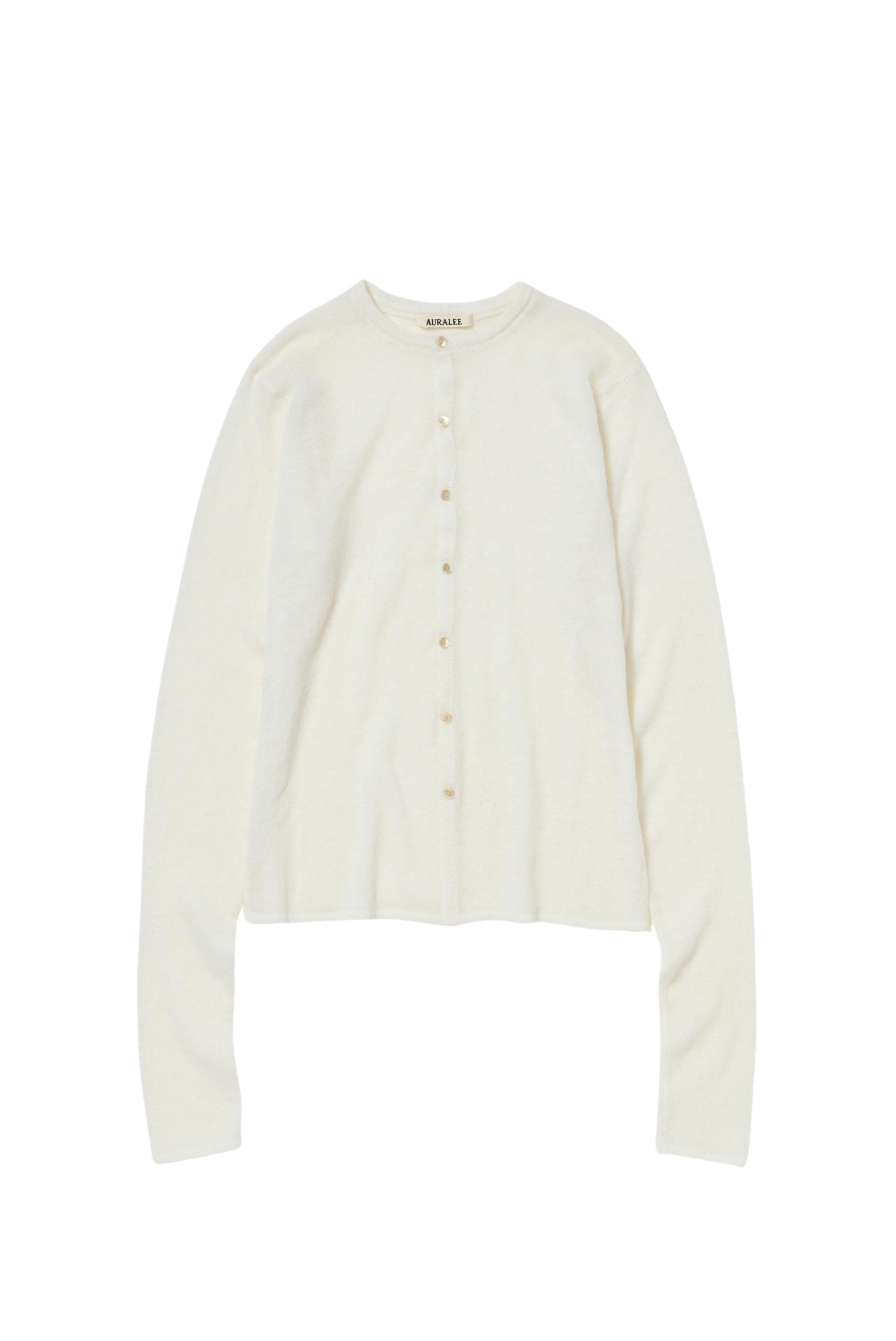 Auralee Sheer Cashmere Knit Cardigan Ivory 