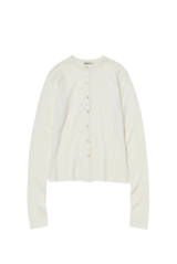 Auralee Sheer Cashmere Knit Cardigan Ivory 