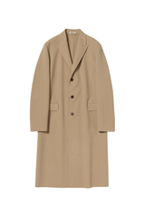 Auralee Structured Wool Gabardine Coat Beige