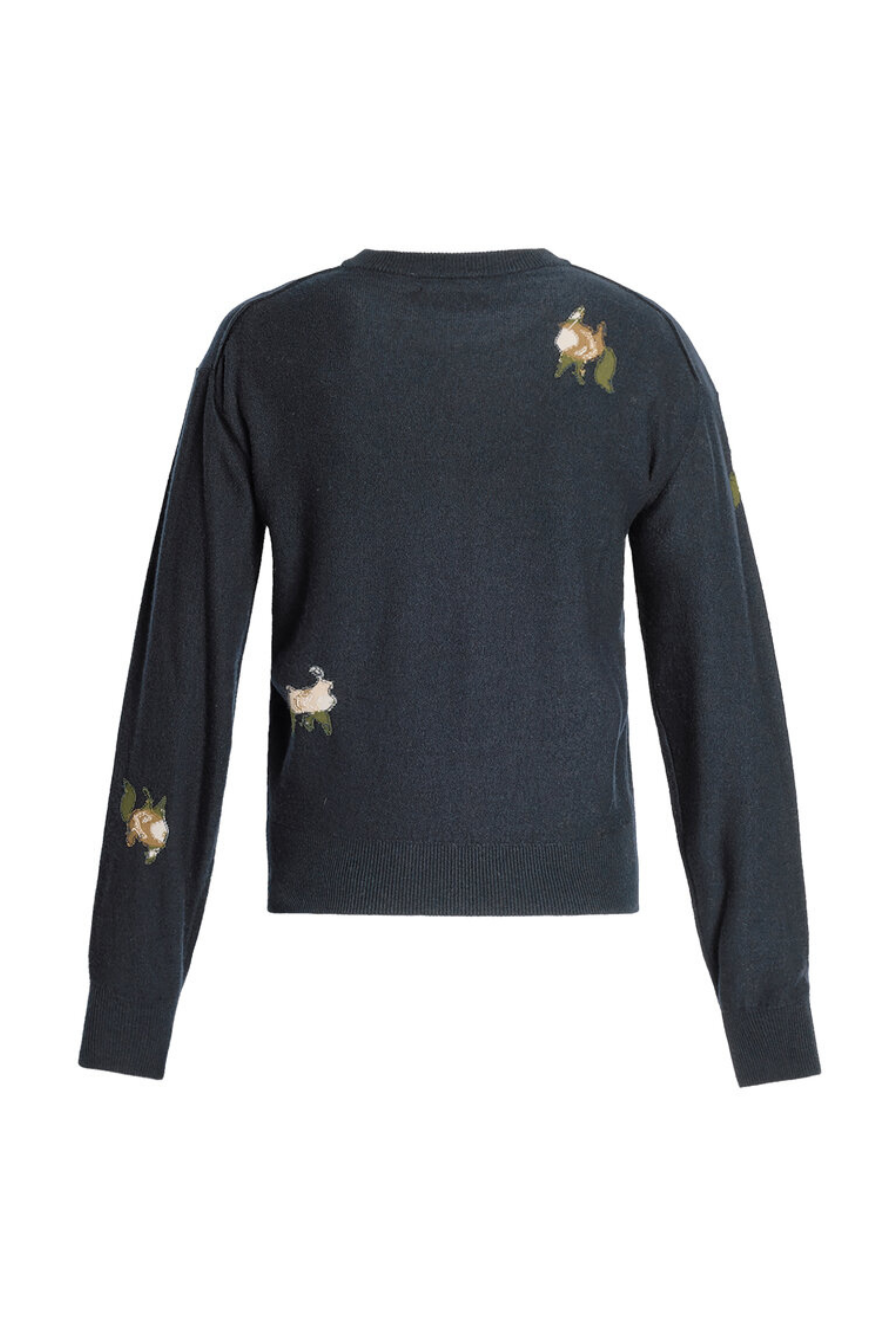 Floral Merino Intarsia Knitted Long Sleeve Top