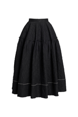 Cotton Cloque Ankle Length Skirt