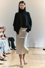 The Hughes Oversized Eyelet Cashmere Turtleneck Black