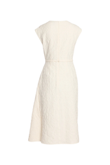Cotton Cloque Short Sleeve Midi Dress