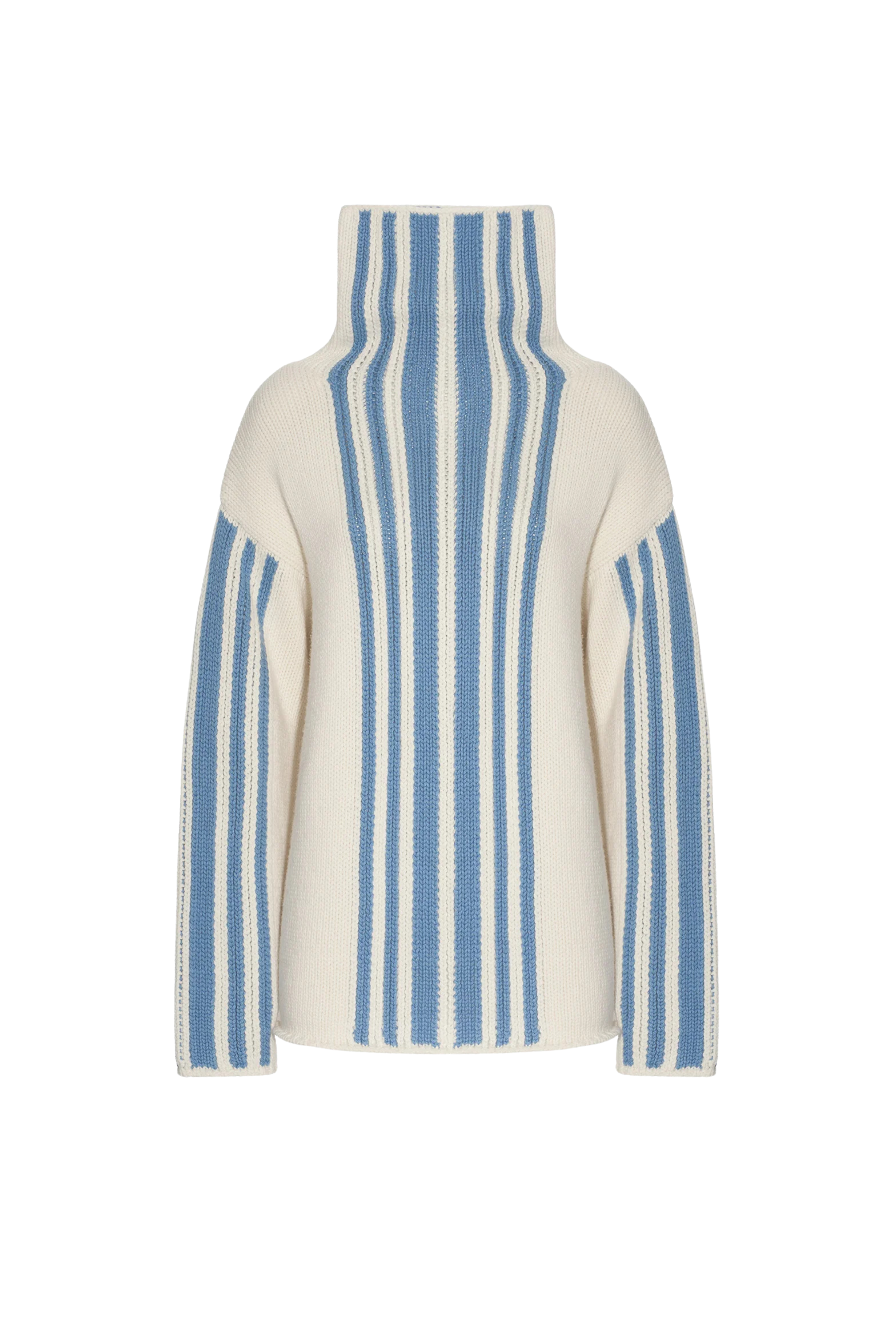Turtle Neck Sweater With Inlay In Virgin Wool And Cashmere