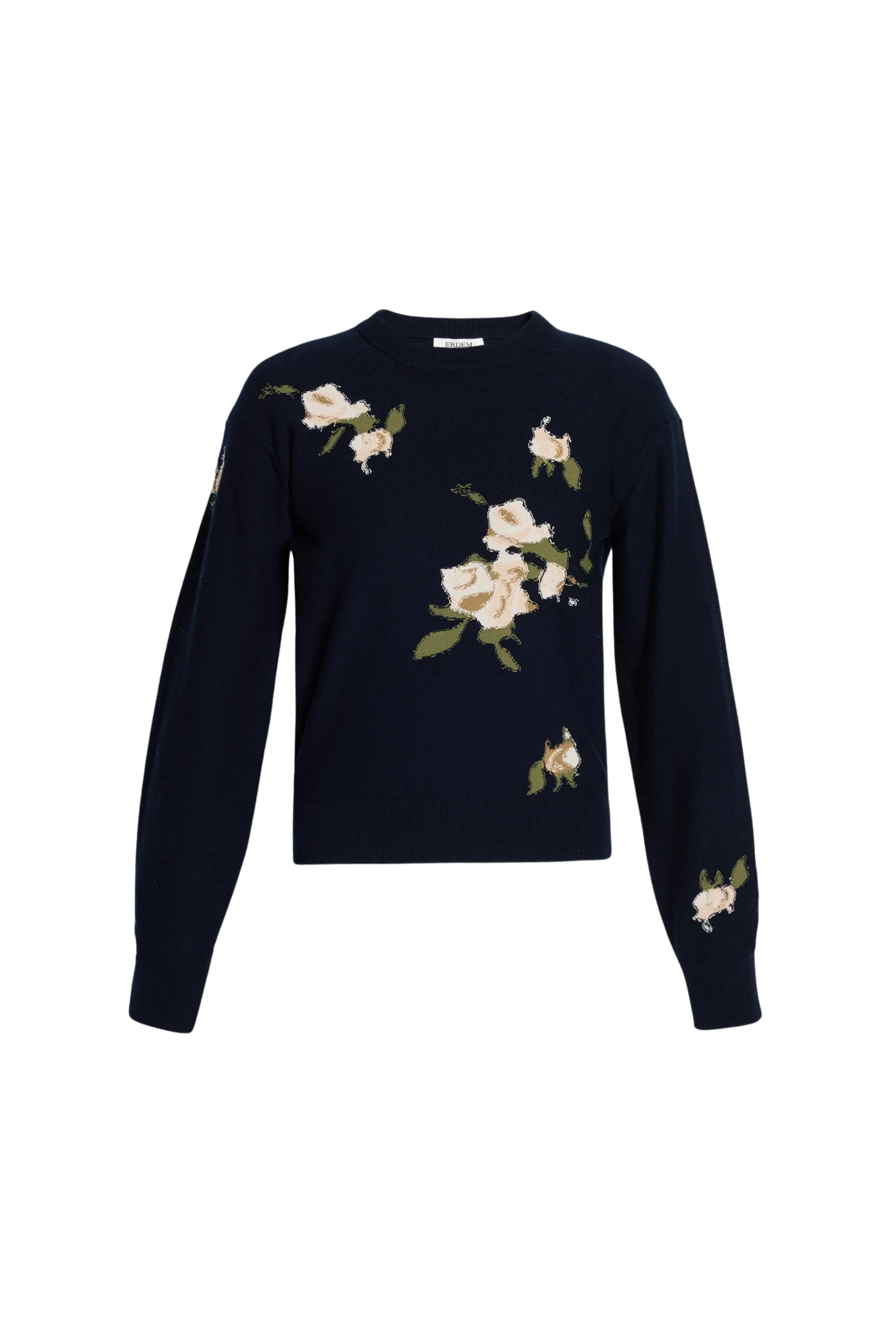 Floral Merino Intarsia Knitted Long Sleeve Top