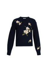 Floral Merino Intarsia Knitted Long Sleeve Top