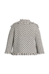 Checked Tweed Single Breasted Boxy Fit Jacket