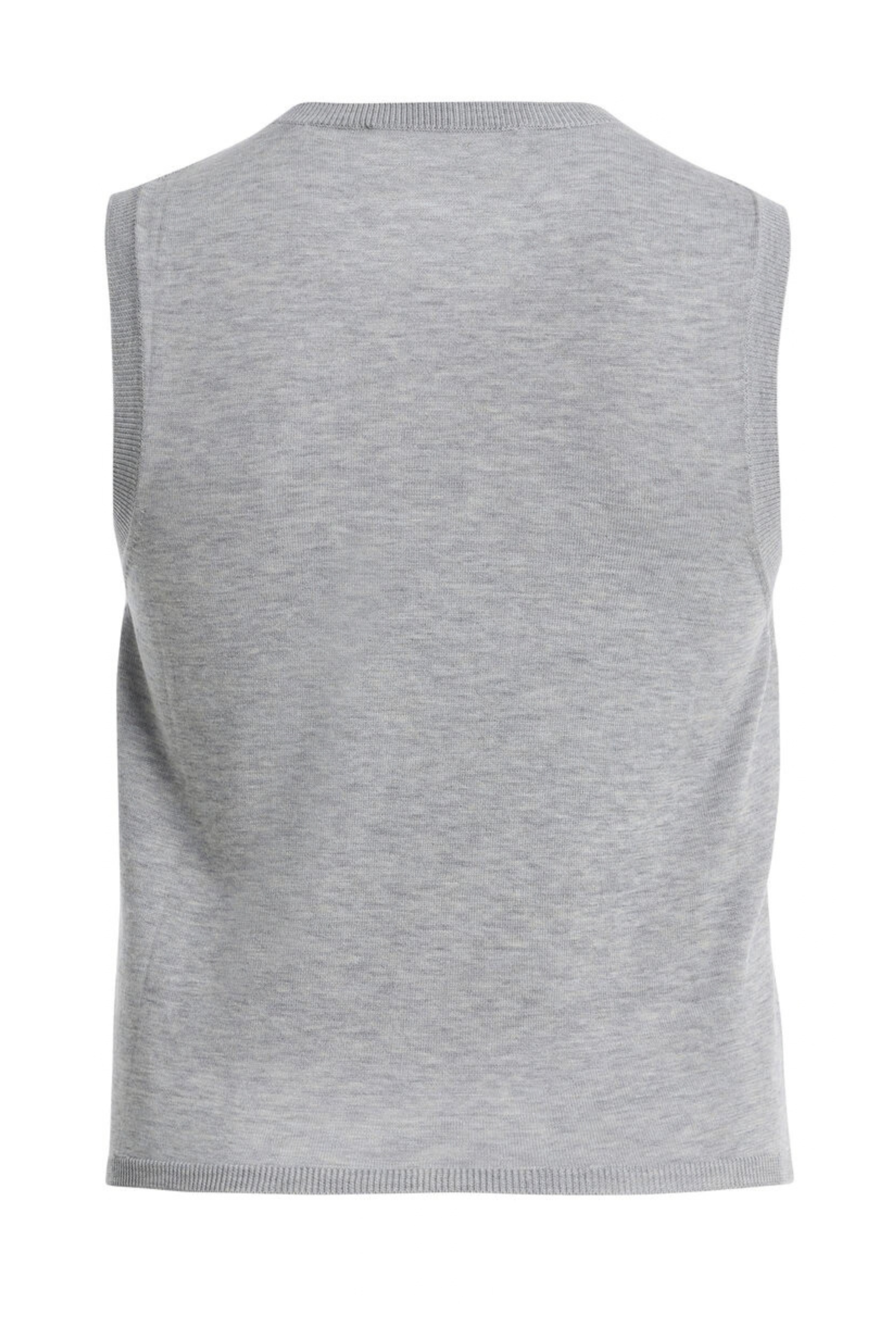 The Elle Featherweight Silk Cotton Tank Top Light Grey Melange