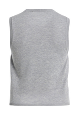 The Elle Featherweight Silk Cotton Tank Top Light Grey Melange