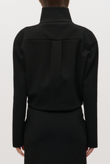 BRANDON MAXWELL The Alexis Sculpted Knit Bomber Jacket Black