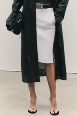 BRANDON MAXWELL The Beck Perforated Leather Driving Coat Black