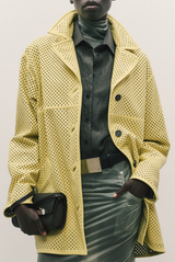 BRANDON MAXWELL The Crawford Perforated Leather Coat