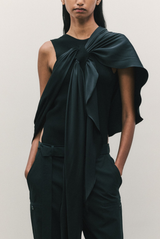 BRANDON MAXWELL The Lena Scarf Knit Tank Top Black