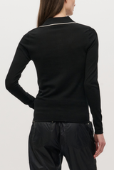 BRANDON MAXWELL The Mills Knit Polo Black
